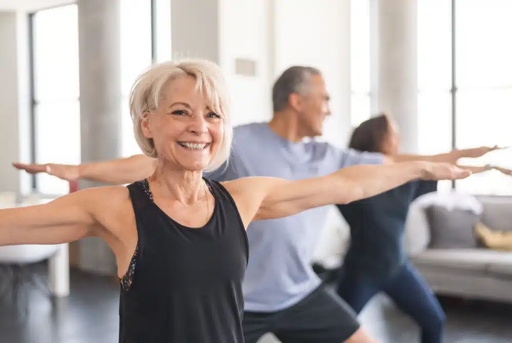 woman in a work out class